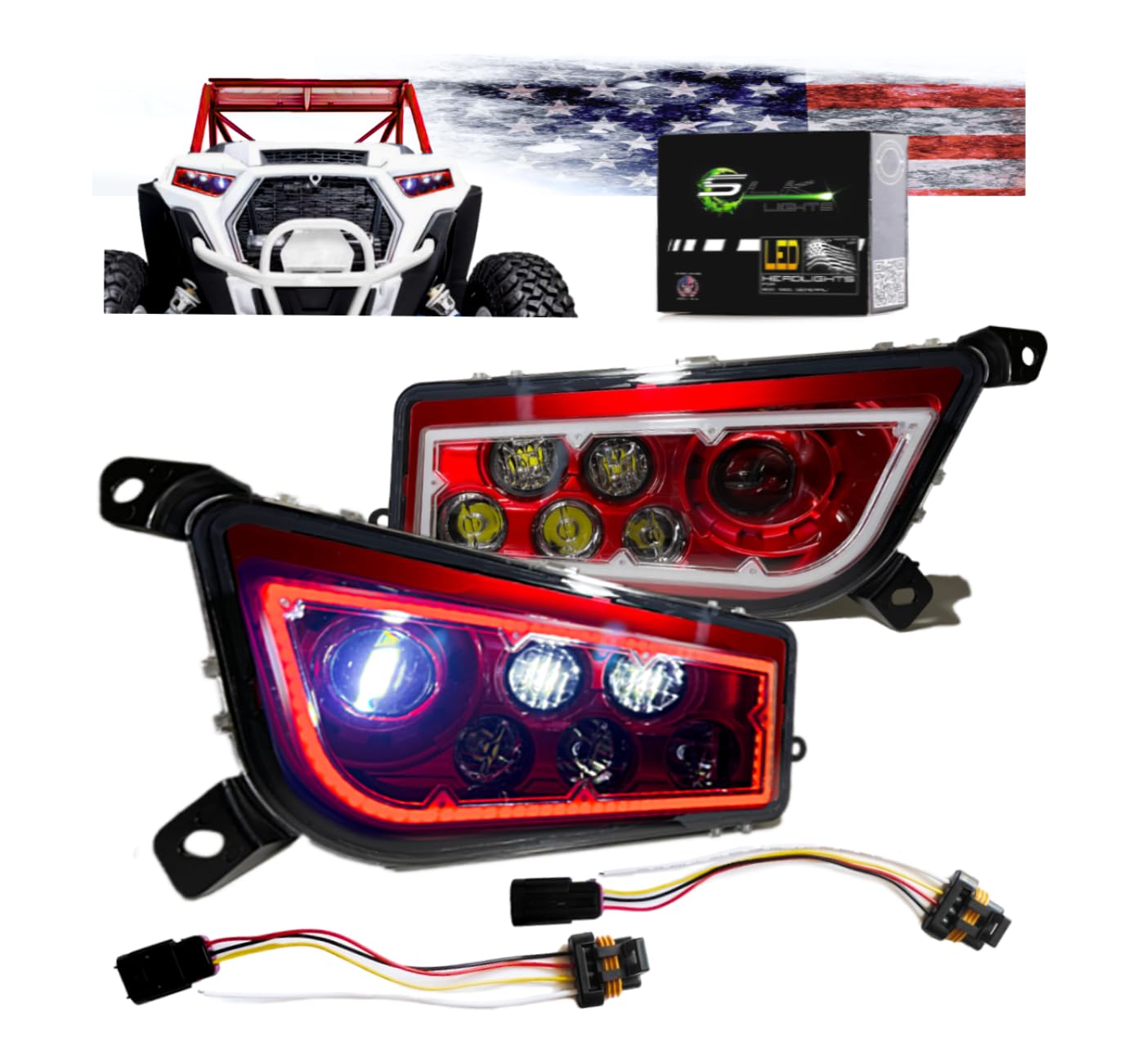 Amazon.com: SLK-Lights (RED) RZR LED Headlight compatible with